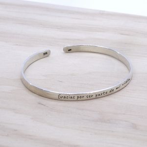 Pulsera de plata personalizada fina