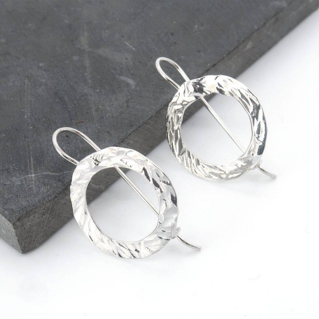 Pendientes aros circulo plata pequeños