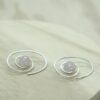 Aros de plata espiral con cristal - Imagen 4