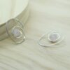 Aros de plata espiral con cristal - Imagen 2