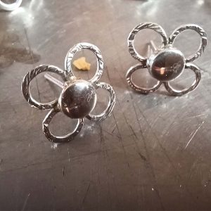 Pendientes de plata flor madre