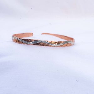 Pulsera cobre-plata ondas