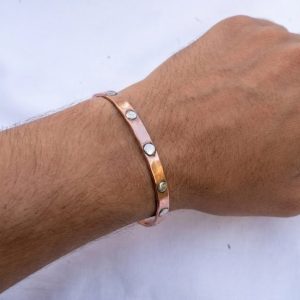 Pulsera de cobre plata puntos